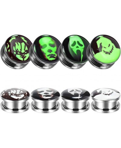 8 Pcs Stainless Steel Fluoresscence Epoxy Screw Fit Ear Gauges Ear Plug Flesh Piercing Jewelry 2g - 1-3/16 inch $17.65 Pierci...