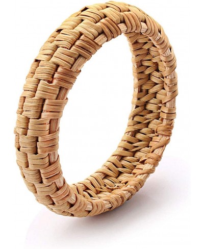 Rattan Bracelet For Women Handmade Lightweight Straw Wicker Braid Woven Bangle Bracelet Statement Chunky Bangle Bracelet (Cla...