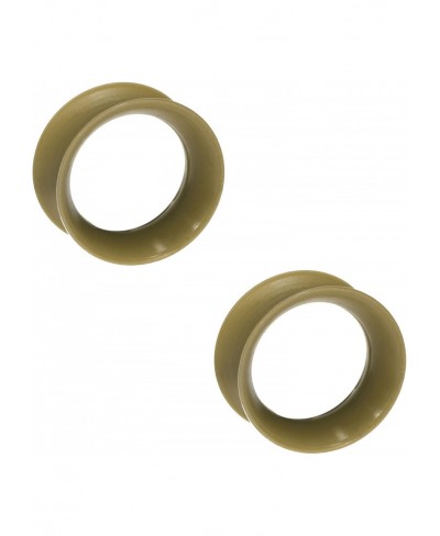 Pair of Silicone Double Flared Skin Eyelets - 9/16" wearable length - 5/16" Avocado $15.23 Piercing Jewelry