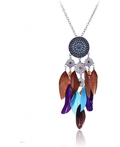 Women's Bohemian Enamel Dream Catcher Colorful Long Feathers Pendants Dangle Earrings (er006101) $10.07 Pendant Necklaces