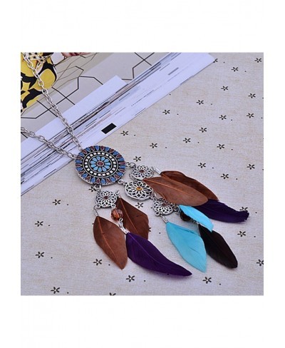 Women's Bohemian Enamel Dream Catcher Colorful Long Feathers Pendants Dangle Earrings (er006101) $10.07 Pendant Necklaces