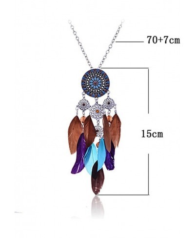 Women's Bohemian Enamel Dream Catcher Colorful Long Feathers Pendants Dangle Earrings (er006101) $10.07 Pendant Necklaces