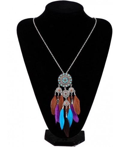 Women's Bohemian Enamel Dream Catcher Colorful Long Feathers Pendants Dangle Earrings (er006101) $10.07 Pendant Necklaces