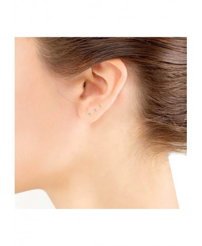 High Polished 925 Sterling Silver 3 Pair Set of 2mm Ball Stud Earrings $13.24 Stud