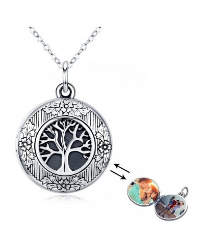 Tree of Life Locket Necklace Locket Necklace That Holds Pictures S925 Sterling Silver Vintage Oxidized Tree of Life photo Pen...