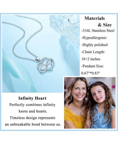 Infinity Heart Necklace Jewelry Gifts for Granddaughter Bonus Mom Daughter Aunt Niece $17.54 Pendant Necklaces