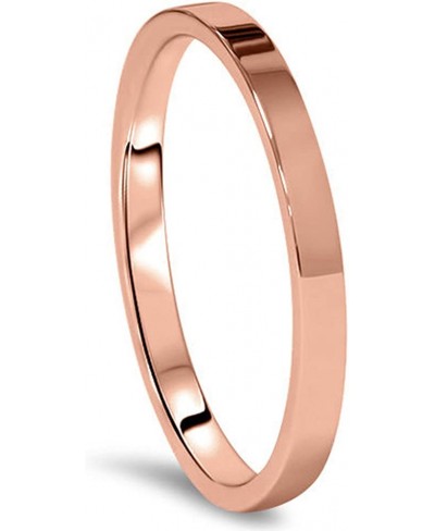 Flat Court Comfort Fit Rose Gold Couple Titanium Wedding Ring width 4mm Valentine's Day Gift $26.00 Wedding Bands