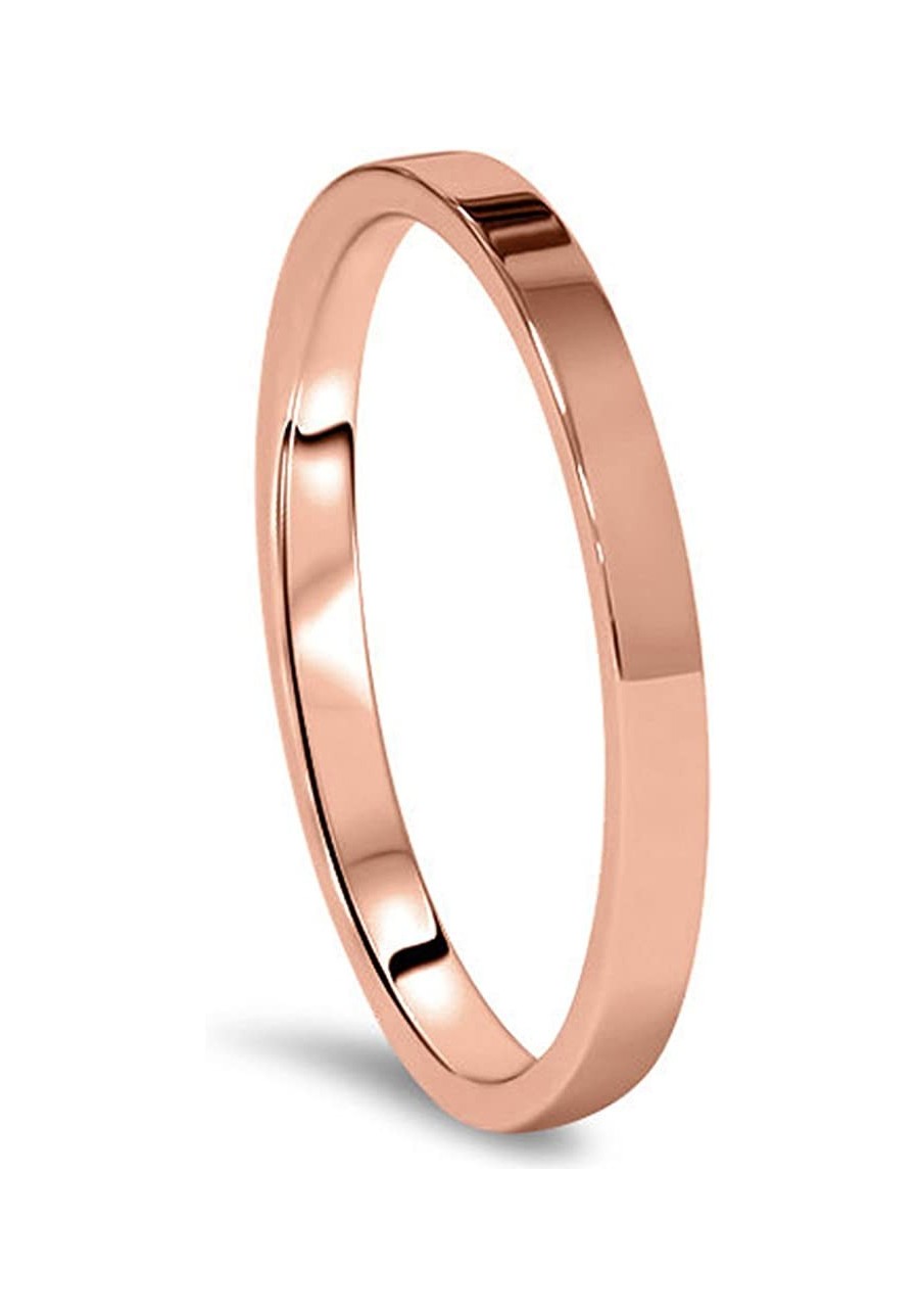 Flat Court Comfort Fit Rose Gold Couple Titanium Wedding Ring width 4mm Valentine's Day Gift $26.00 Wedding Bands