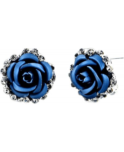 CZ Flower Stud Earrings for Women Girls Cubic Zirconia Cartilage Hypoallergenic Nickel Free Rose Flowers Post Pin Studs Delic...