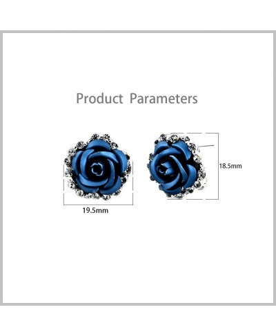 CZ Flower Stud Earrings for Women Girls Cubic Zirconia Cartilage Hypoallergenic Nickel Free Rose Flowers Post Pin Studs Delic...