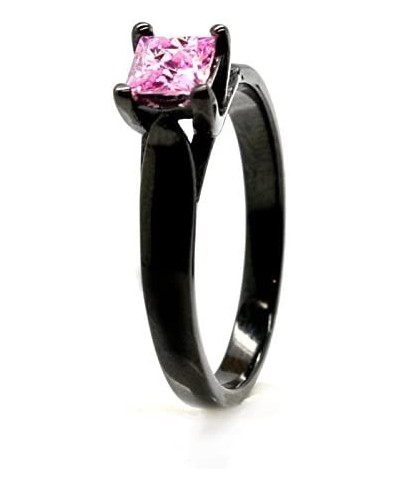 Pink Womens Black Camo Wedding Rings Set Stainless Steel Engagement Rings $38.76 Wedding Bands