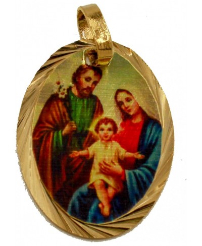 Sacred Family Medal 14k Gold Plated with 18 Chain - Sagrada Familia Medalla $25.26 Pendants & Coins