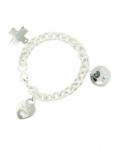 Plated Navy Mom Bracelet MFGS $43.64 Link