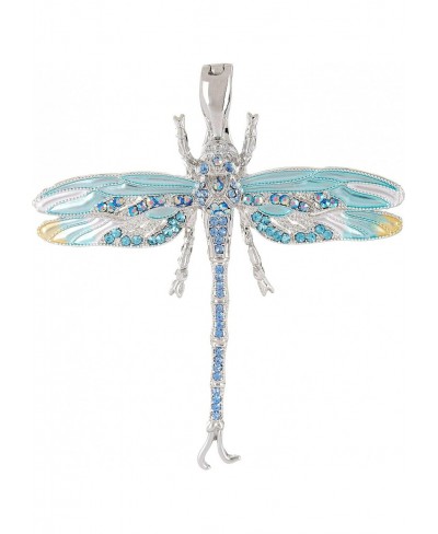 Rhinestone & Enamel Dragonfly Pendant One Size Aqua Blue Multi $17.67 Pendants & Coins