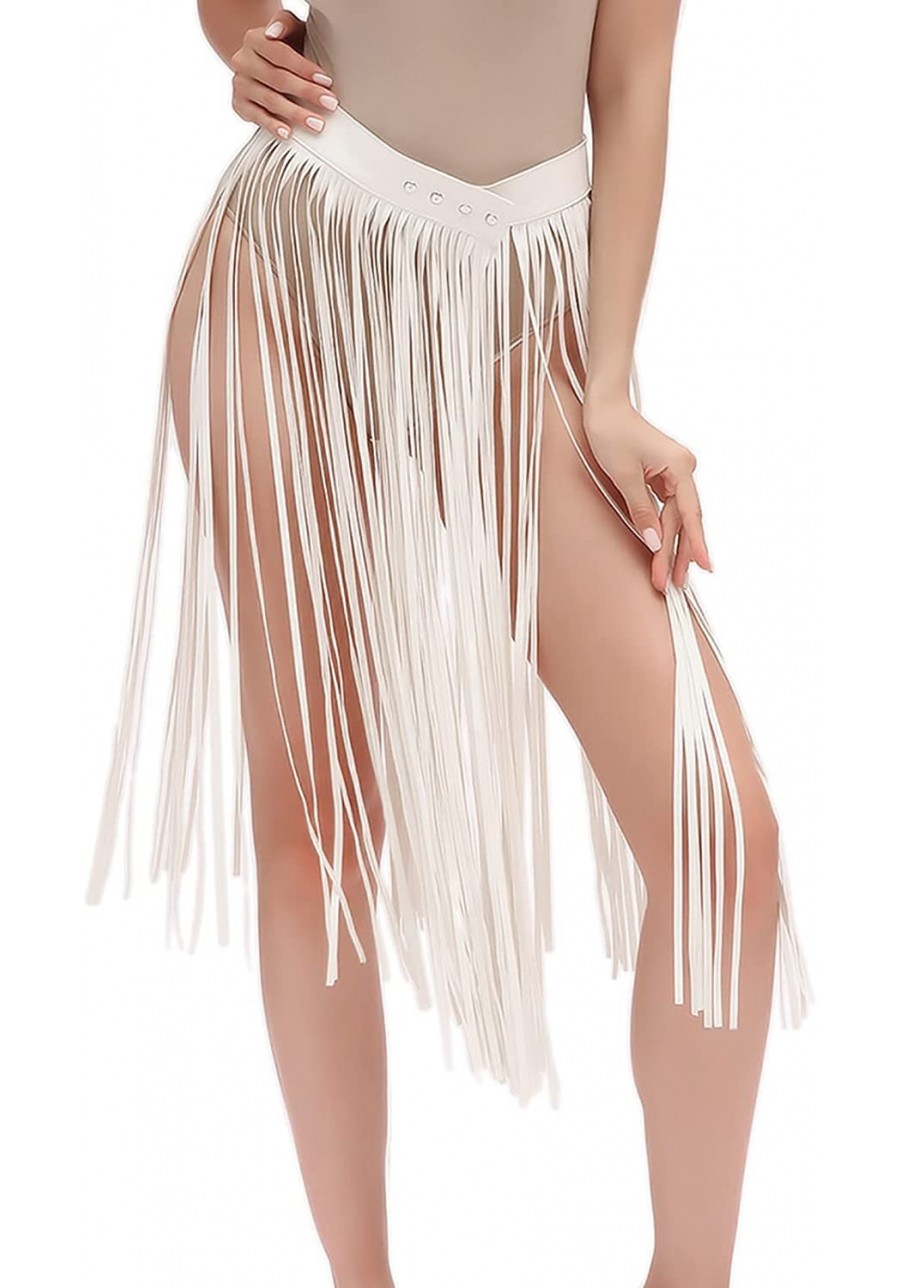 Tassel Leather Belt Skirt Fringe Punk Gypsy Waist Chain Dance Festival Party Body Accessory Waistband Hip Scarf $27.31 Body C...