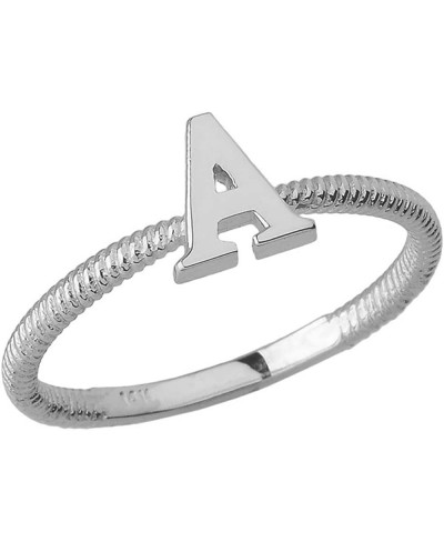 Personalized Women's 925 Sterling Silver Initial A-Z Stackable Rope Design Ring $22.41 Stacking