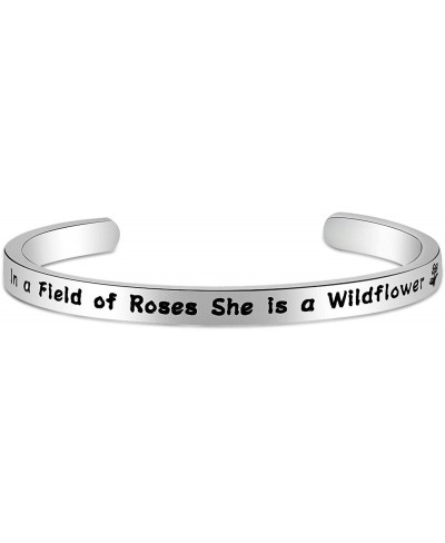 Boho Gift in a Field of Roses She is a Wildflower Bracelet Girls Inspirational Gift Daughter Gift $10.39 Pendants & Coins