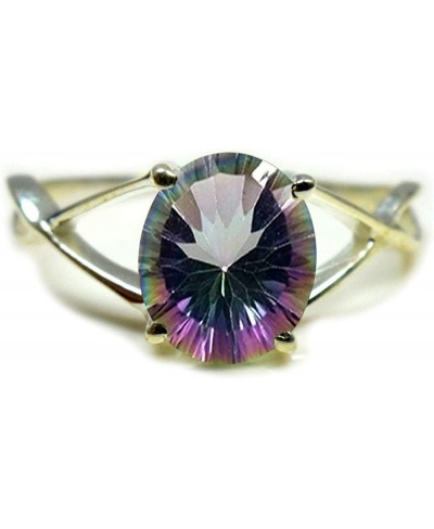 Oval Natural Gemstone Sterling Silver Ring for Women & Girls Handmade Size 5-12 $41.41 Statement