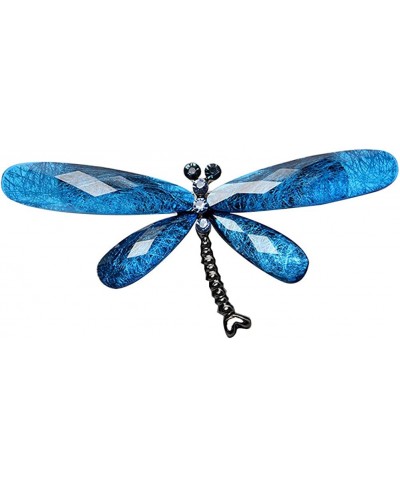 Vintage Brooch Pin for Women Rhinestone Insect Dragonfly Shape Brooch Pin Animal Breastpin - Blue $7.57 Brooches & Pins