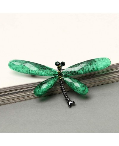 Vintage Brooch Pin for Women Rhinestone Insect Dragonfly Shape Brooch Pin Animal Breastpin - Blue $7.57 Brooches & Pins