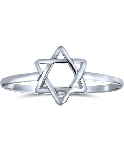 Minimalist Delicate Knuckle Thin 1MM Band Stackable Traditional Religious Magen Judaic Jewish Hanukkah Intertwined Star Of Da...