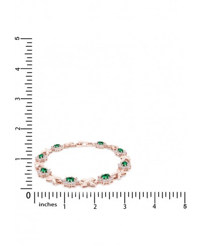 US Simulated Emerald and Cubic Zirconia Link Womens XO Bracelet in Gold Over Brass $22.46 Link