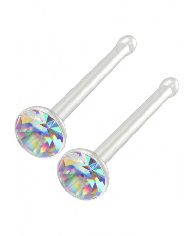 2pc 20g Bioflex Nose Bone Bioplast Cubic Zirconia 1mm Micro Flat Flexible Bendable Straight Nostril $12.72 Piercing Jewelry