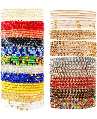 20 Pieces Waist Beads Jewelry Women Waist Gold Chain Colorful Body Chain Beach Bikini Belly Rhinestone Chains Waist Beads for...