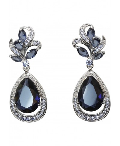 Gorgeous CZ Crystal Dangling Floral Earrings $23.77 Clip-Ons