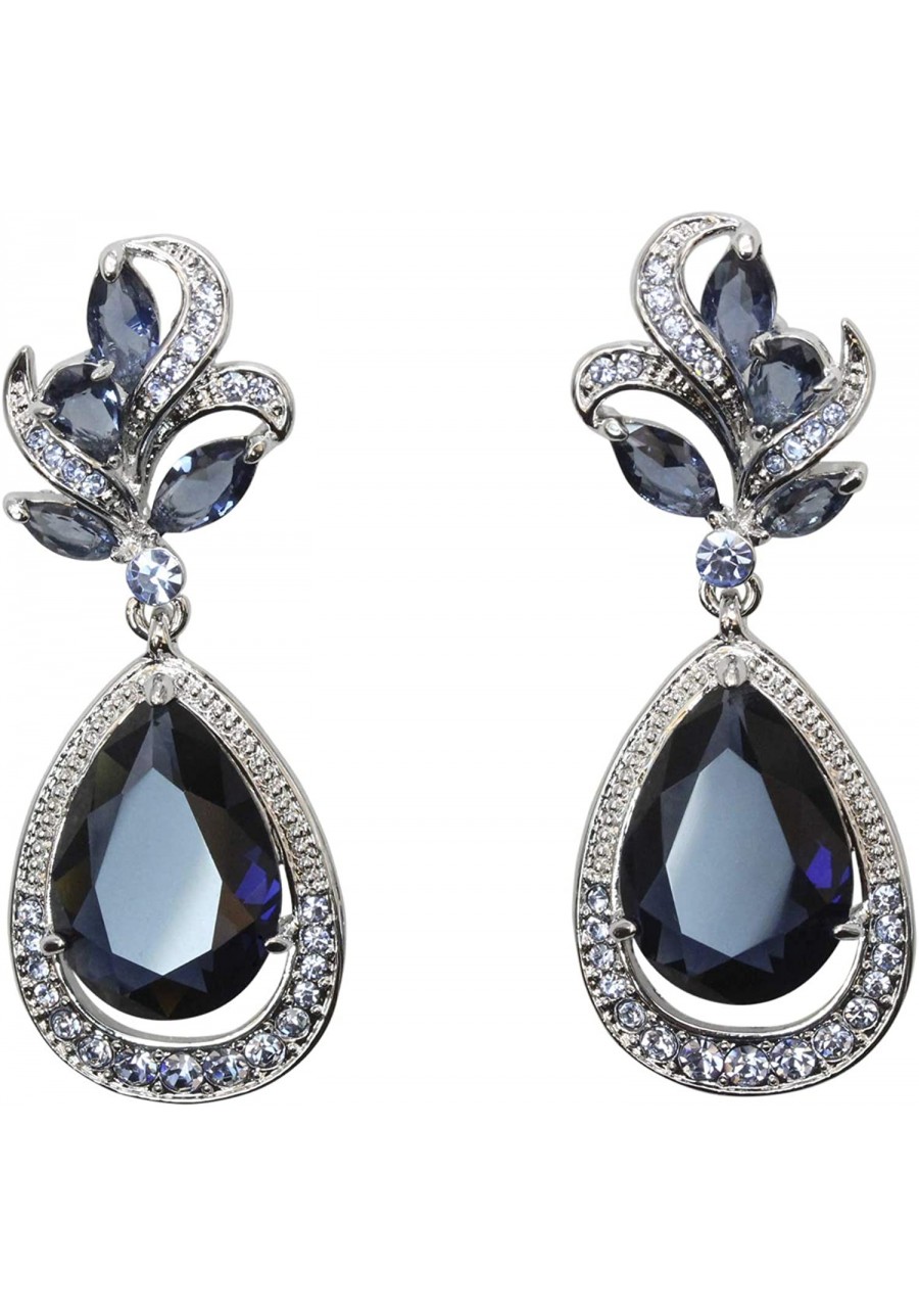 Gorgeous CZ Crystal Dangling Floral Earrings $23.77 Clip-Ons