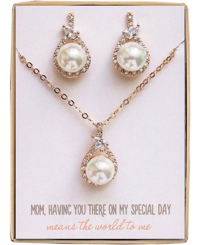 Pearl Jewelry Set Gift for Mother of The Bride or Groom - Gold Silver or Rose Gold $30.46 Jewelry Sets