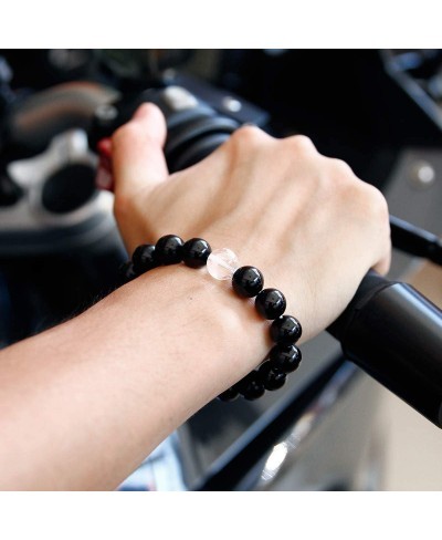 Black Obsidian with Tiger eye Womens Mens Bracelet Stretch Healing Crystal 12mm Beads Gemstone Unisex 7 $17.26 Stretch