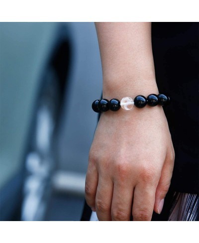 Black Obsidian with Tiger eye Womens Mens Bracelet Stretch Healing Crystal 12mm Beads Gemstone Unisex 7 $17.26 Stretch