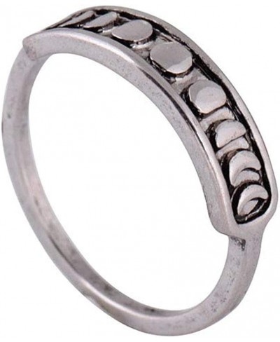 Vintage Silver Triple Goddess Moon Phase Finger Ring for Women Simple Lunar Eclipse Rings Jewelry $14.44 Statement