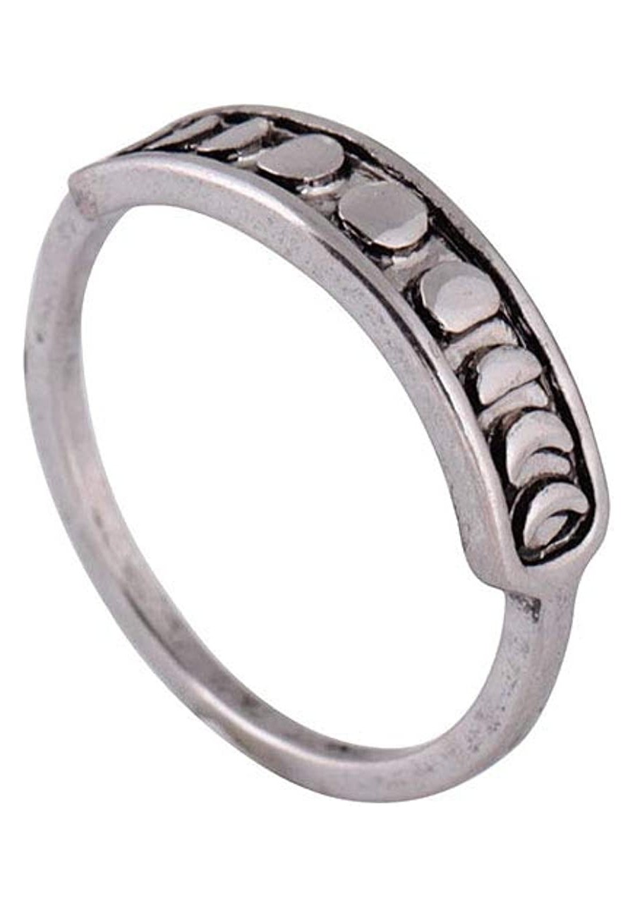 Vintage Silver Triple Goddess Moon Phase Finger Ring for Women Simple Lunar Eclipse Rings Jewelry $14.44 Statement