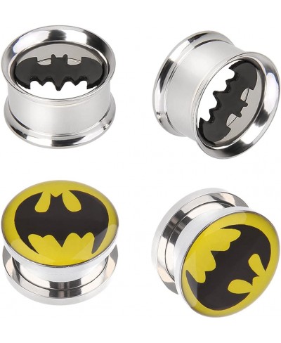 Batman Stainless Steel Screw-On Gauges/Tunnels Double Flare Ear Plugs 2 Pairs $14.83 Piercing Jewelry