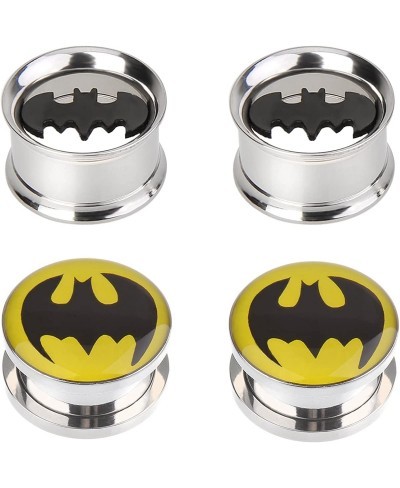 Batman Stainless Steel Screw-On Gauges/Tunnels Double Flare Ear Plugs 2 Pairs $14.83 Piercing Jewelry