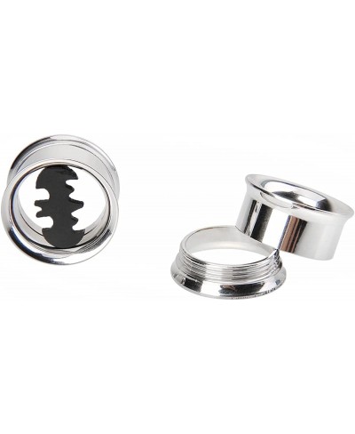 Batman Stainless Steel Screw-On Gauges/Tunnels Double Flare Ear Plugs 2 Pairs $14.83 Piercing Jewelry