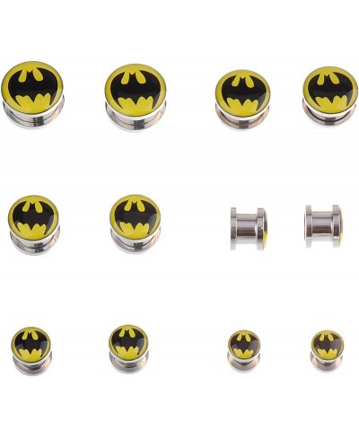 Batman Stainless Steel Screw-On Gauges/Tunnels Double Flare Ear Plugs 2 Pairs $14.83 Piercing Jewelry