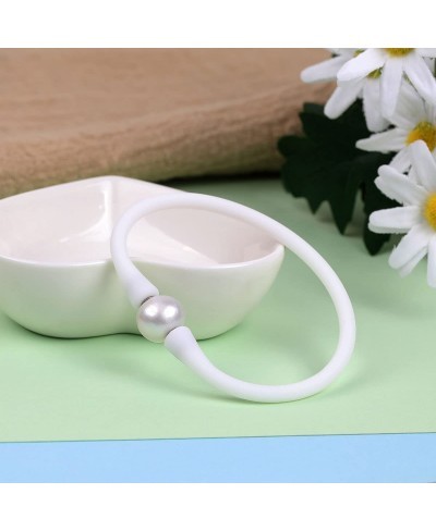 11mm Real Pearl Bridesmaid Mood Stackable Silicone Rubber Stretch Freshwater Cultured Pearl Jewelry Bracelets for Women 7 $10...