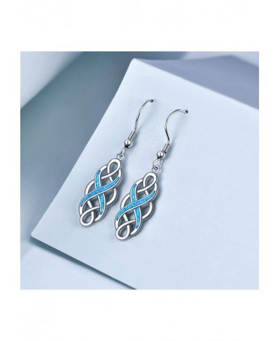 Celtic Earrings Sterling Silver Oxidized Good Luck Irish Vintage Celtic Knot Dangle Dangling Earrings Jewelry Dangles Gifts f...