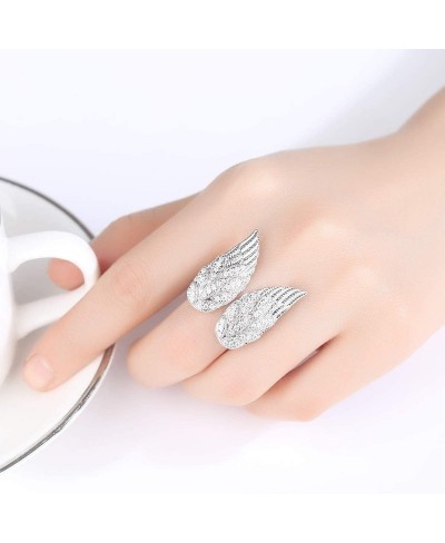 Angel Wings Ring for Women Cubic Zirconia Adjustable Ring Statement Ring Bridal Wedding Jewelry $14.52 Wedding Bands