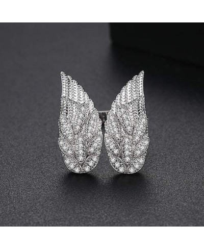 Angel Wings Ring for Women Cubic Zirconia Adjustable Ring Statement Ring Bridal Wedding Jewelry $14.52 Wedding Bands