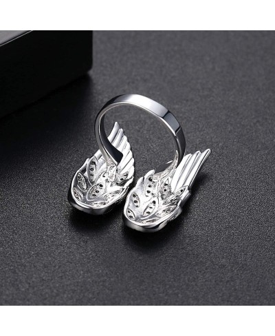 Angel Wings Ring for Women Cubic Zirconia Adjustable Ring Statement Ring Bridal Wedding Jewelry $14.52 Wedding Bands