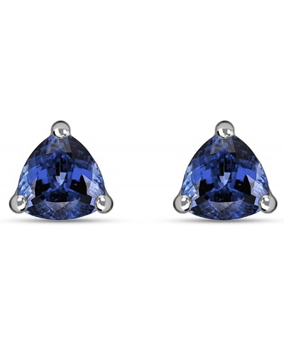 925 Sterling Silver Blue Tanzanite Stud Earrings For Women Platinum Plated Engagement $46.51 Stud