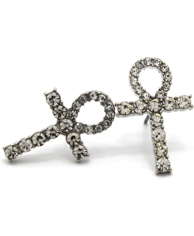 Egyptian Pave Ankh Piece Pierced Stud Earring in Gold Silver Tone $12.54 Stud