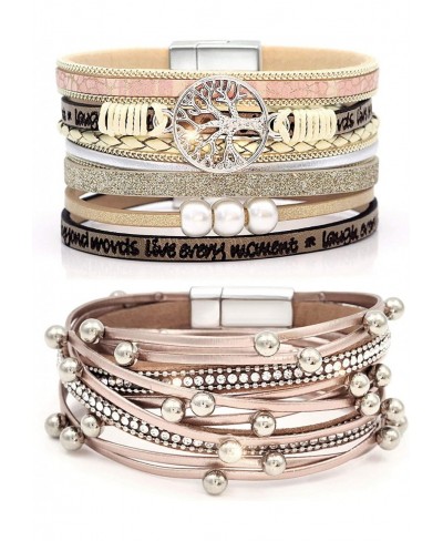 Leopard Bracelet Multilayer Leather Bracelet Set Wrist Wrap Bracelet for Women Girls $20.37 Wrap