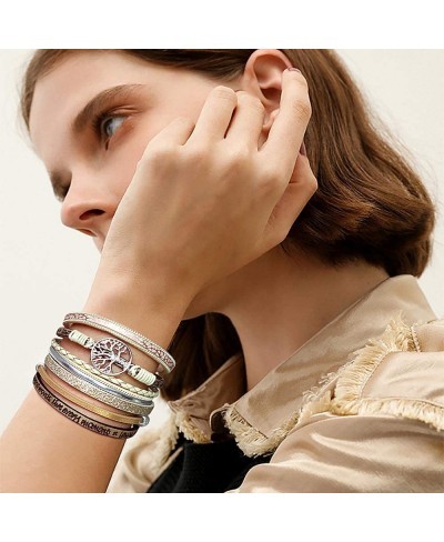 Leopard Bracelet Multilayer Leather Bracelet Set Wrist Wrap Bracelet for Women Girls $20.37 Wrap