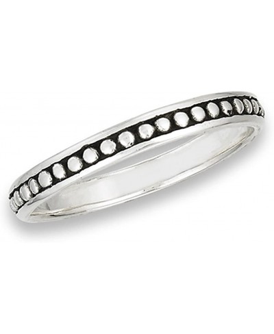 Thin Eternity Beaded Bali Round Dot Ring New 925 Sterling Silver Band Sizes 1.5-8 $10.93 Eternity Rings