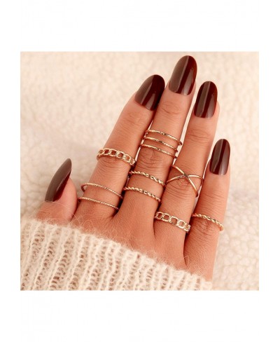 Knuckle Rings for Women Gold Silver Plated Stacking Rings Set Girls Bohemian Vintage Snake Wave Sun Star Compass Heart Link F...